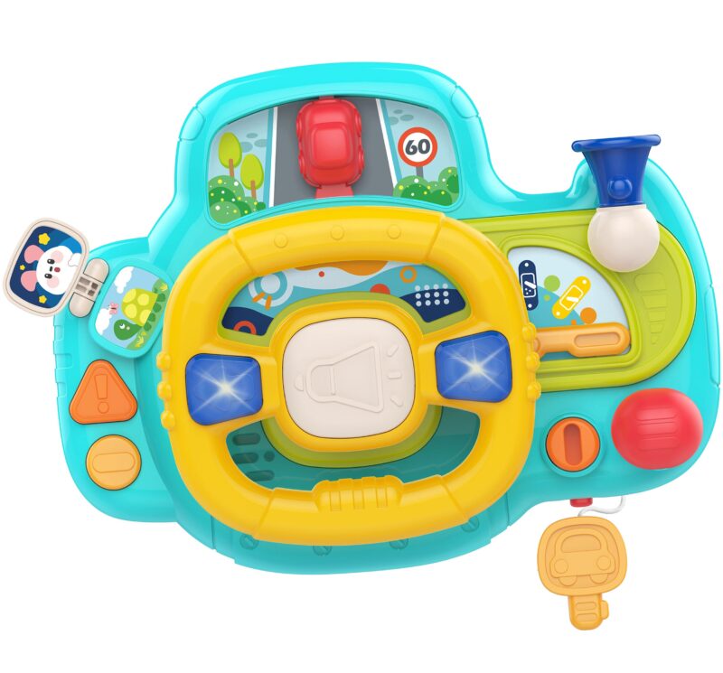 Baby kierownica samochodowa interaktywna z swiatłami dźwiękiem, zabawka dla dzieci, Woopie