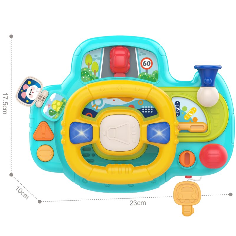 Baby kierownica samochodowa interaktywna z swiatłami dźwiękiem, zabawka dla dzieci, Woopie