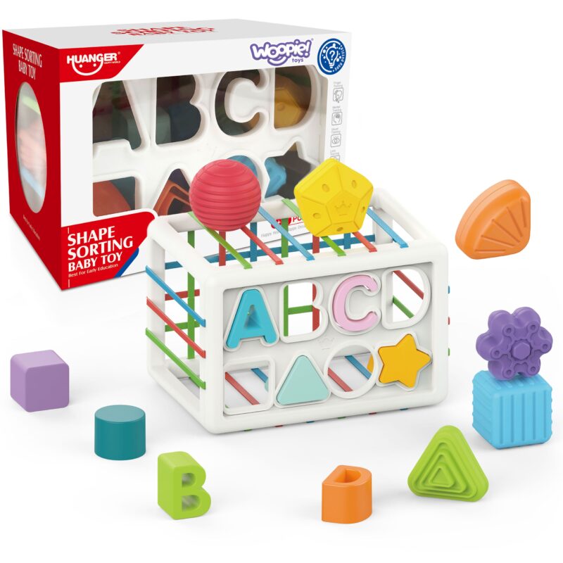 Elastyczna kostka sensoryczna sorter dla dzieci kolorowe kształty alfabet 15 el., zabawka dla dzieci, Woopie