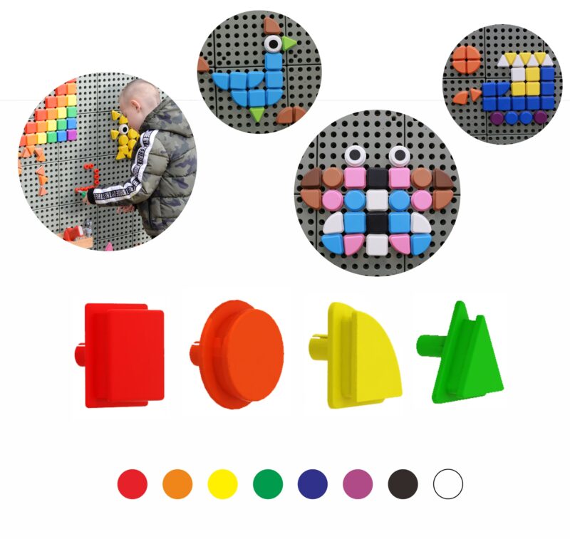 Geometryczne elementy - 8 kolorów, zabawka dla dzieci, Masterkidz