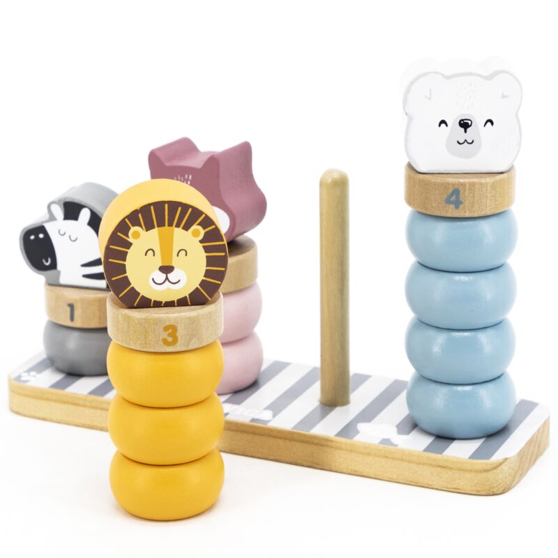 Drewniana układanka edukacyjna ze zwierzątkami Viga PolarB, zabawka dla dzieci