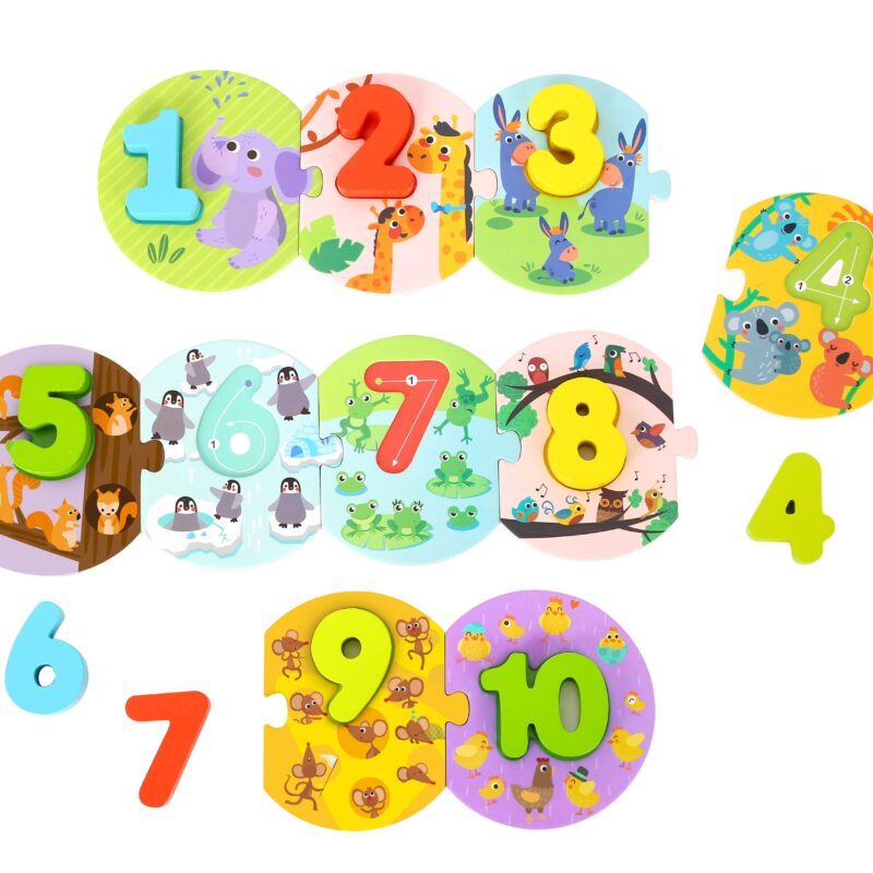 Edukacyjne puzzle układanka Montessori nauka liczenia, zabawka dla dzieci, Tooky Toy