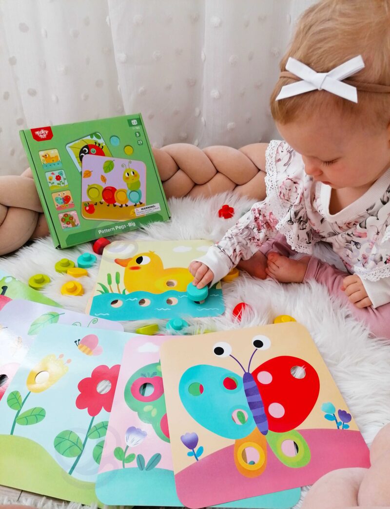 Układanka klocki dla dzieci zwierzęta dopasuj nauka kształtów kolorów + plansze, zabawka dla dzieci, Tooky Toy