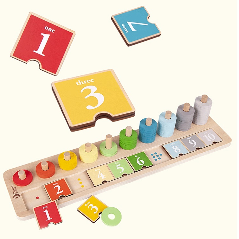 Układanka Montessori klocki nauka liczenia i kolorów dla dzieci 66 el., zabawka dla dzieci, Classic World