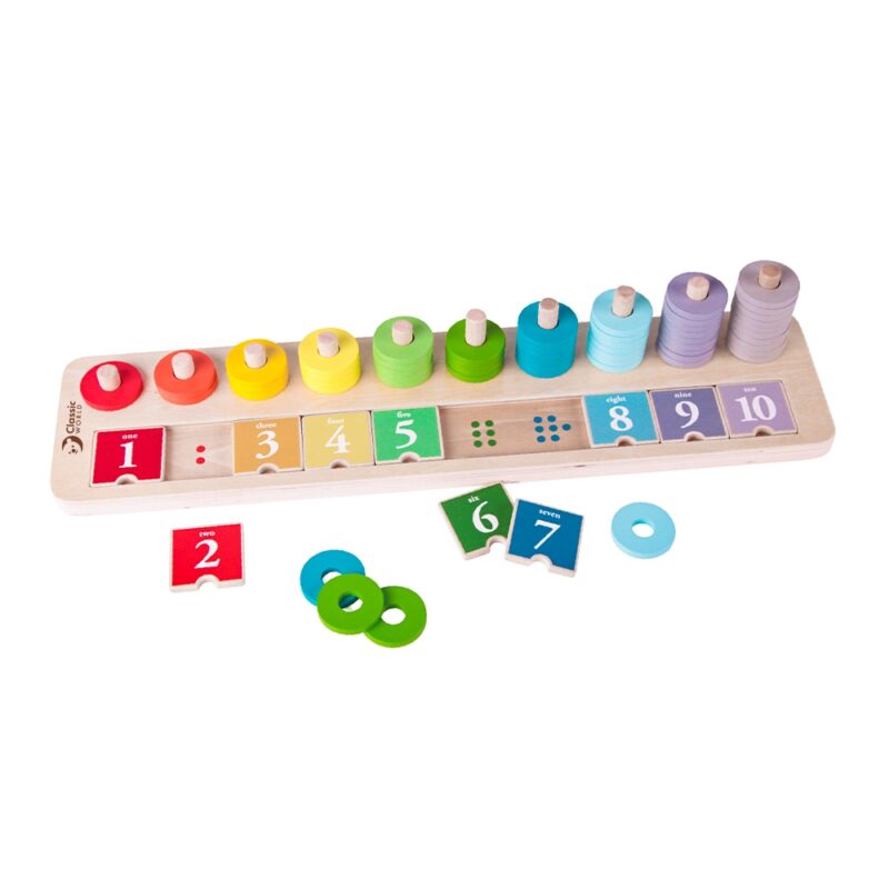 Układanka Montessori klocki nauka liczenia i kolorów dla dzieci 66 el., zabawka dla dzieci, Classic World