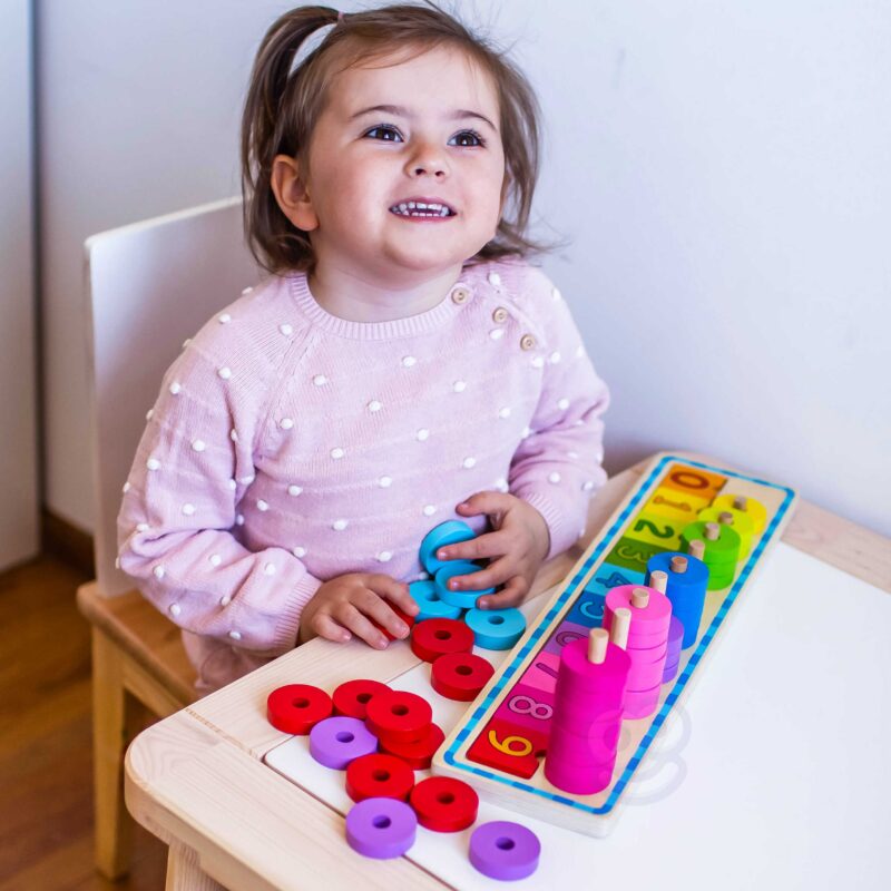 Green układanka nauka liczenia i kolorów Montessori 56 el., zabawka dla dzieci, Woopie