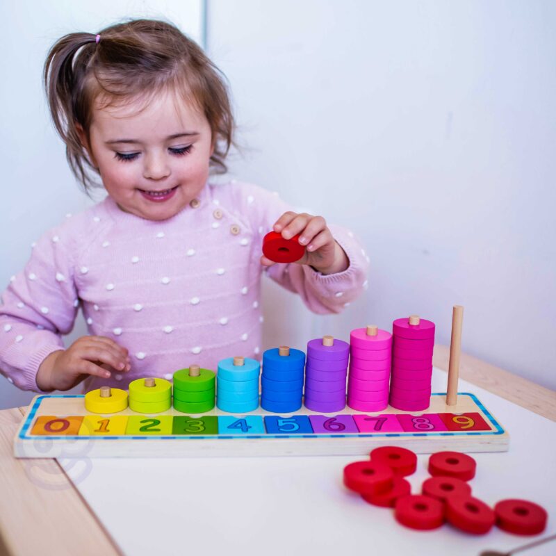 Green układanka nauka liczenia i kolorów Montessori 56 el., zabawka dla dzieci, Woopie