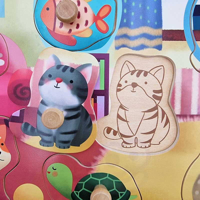 Układanka Montessori puzzle zwierzęta dopasuj kształty, zabawka dla dzieci, Classic World