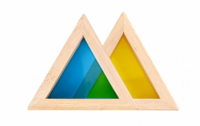Drewniane kolorowe klocki lustra zestaw 8 el. FSC, zabawka dla dzieci, Tooky Toy