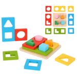 Układanka Montessori kształty i kolory FSC, zabawka dla dzieci, Tooky Toy