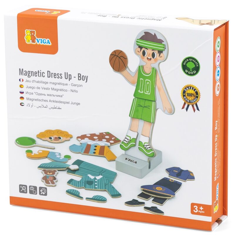 Drewniana układanka magnetyczna - ubieranka edukacyjna, zabawka dla dzieci, Viga