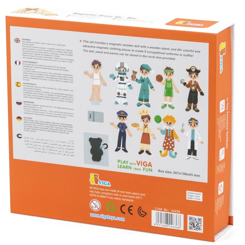 Drewniana układanka magnetyczna - ubieranka edukacyjna, zabawka dla dzieci, Viga