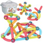 Magnetyczne klocki konstrukcyjne edukacyjne 76 el., zabawka dla dzieci, Woopie
