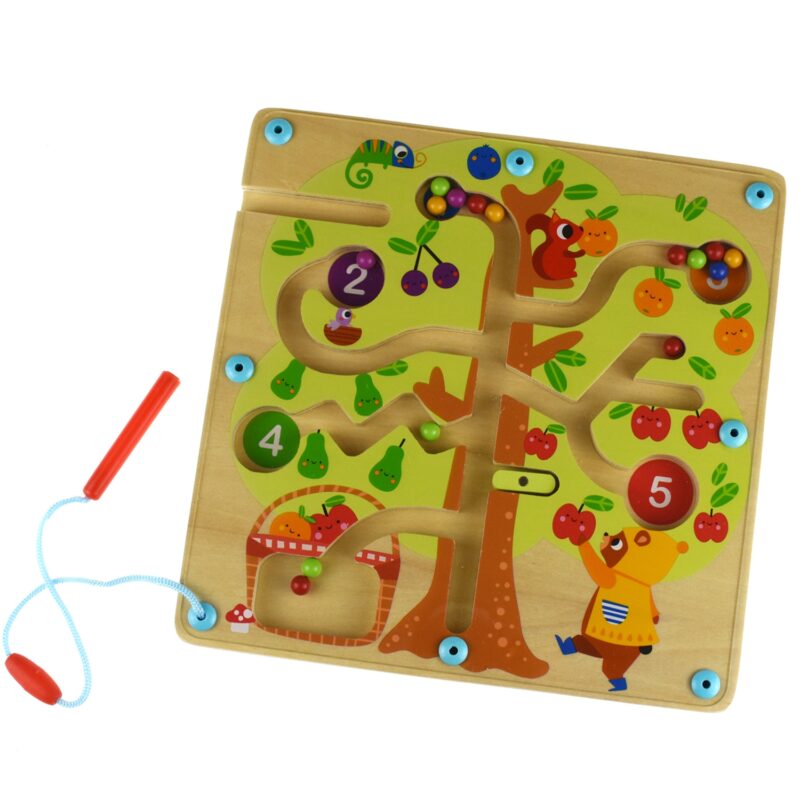 Labirynt drzewko owocowe magnetyczne nauka liczenia, zabawka dla dzieci, Tooky Toy