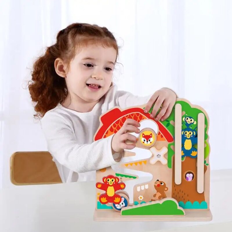 Drewniana tablica manipulacyjna Montessori, zabawka dla dzieci, Tooky Toy