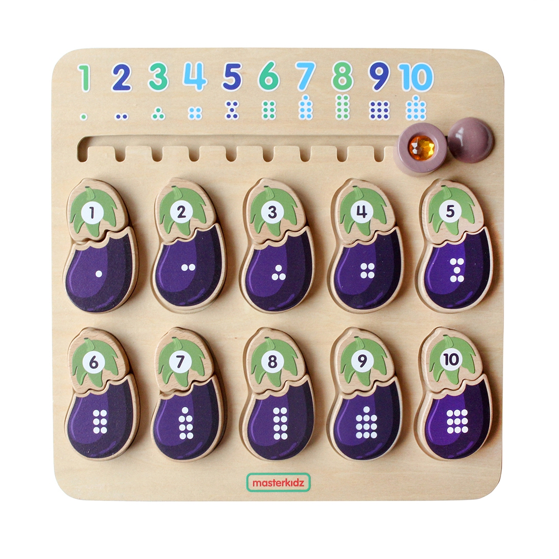 Tablica edukacyjna bakłażan nauka liczb Montessori, zabawka dla dzieci, Masterkidz
