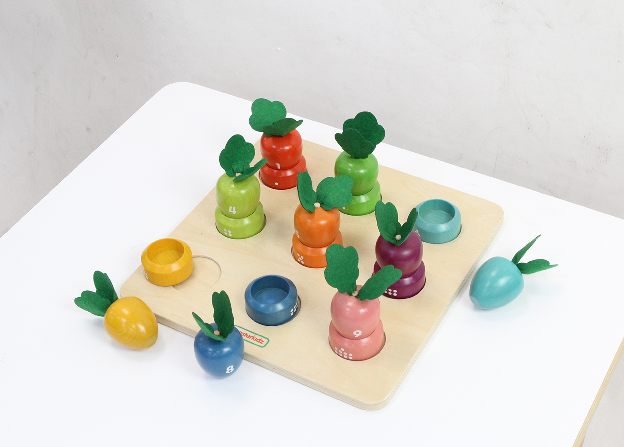 Tablica edukacyjna warzywa nauka liczb i kolorów Montessori, zabawka dla dzieci, Masterkidz