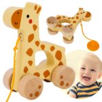 Drewniana żyrafa do ciągnięcia ze sznureczkiem, zabawka dla dzieci, Tooky Toy