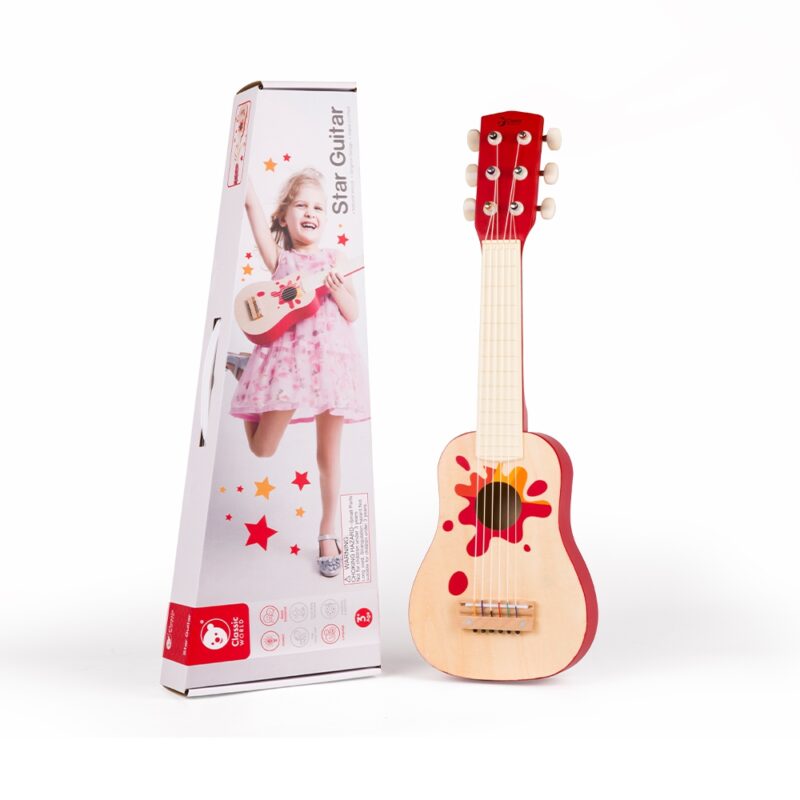 Drewniana gitara dla dzieci akustyczna, zabawka dla dzieci, Classic World