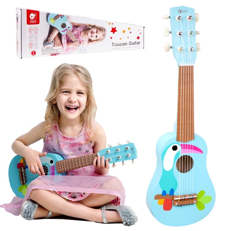 Drewniana gitara dla dzieci toucan, zabawka dla dzieci, Classic World