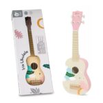Drewniane ukulele gitara dla dzieci różowa, zabawka dla dzieci, Classic World