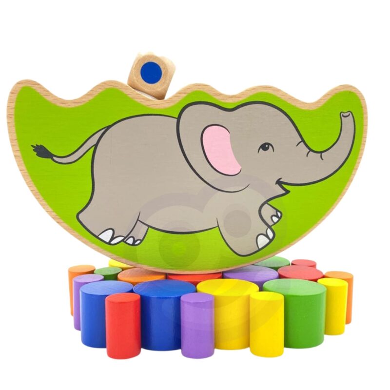 Drewniana układanka balansujący słoń Viga Toys Montessori, zabawka dla dzieci
