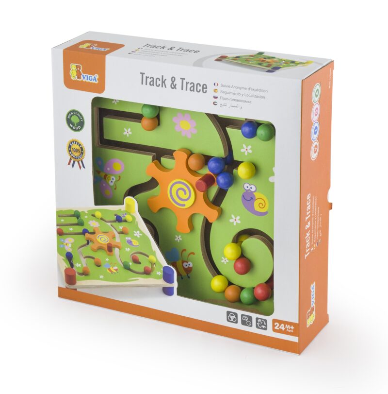 Drewniana gra edukacyjna Viga Toys trop i śledź Montessori, zabawka dla dzieci