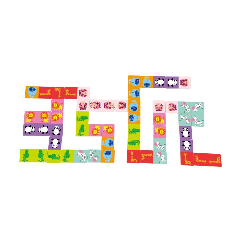 Drewniana układanka gra domino - zwierzątka 30 elementów, zabawka dla dzieci, Classic World