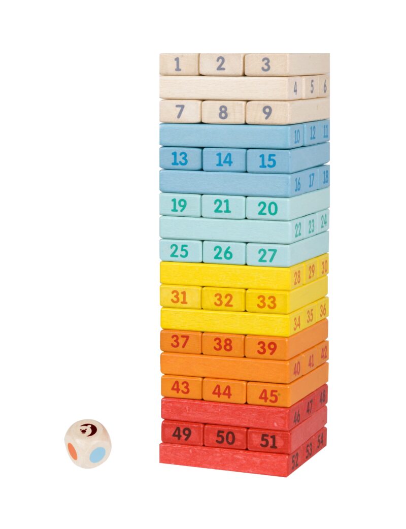 Drewniana gra zręcznościowa wieża kostki domino zestaw deluxe, zabawka dla dzieci, Classic World
