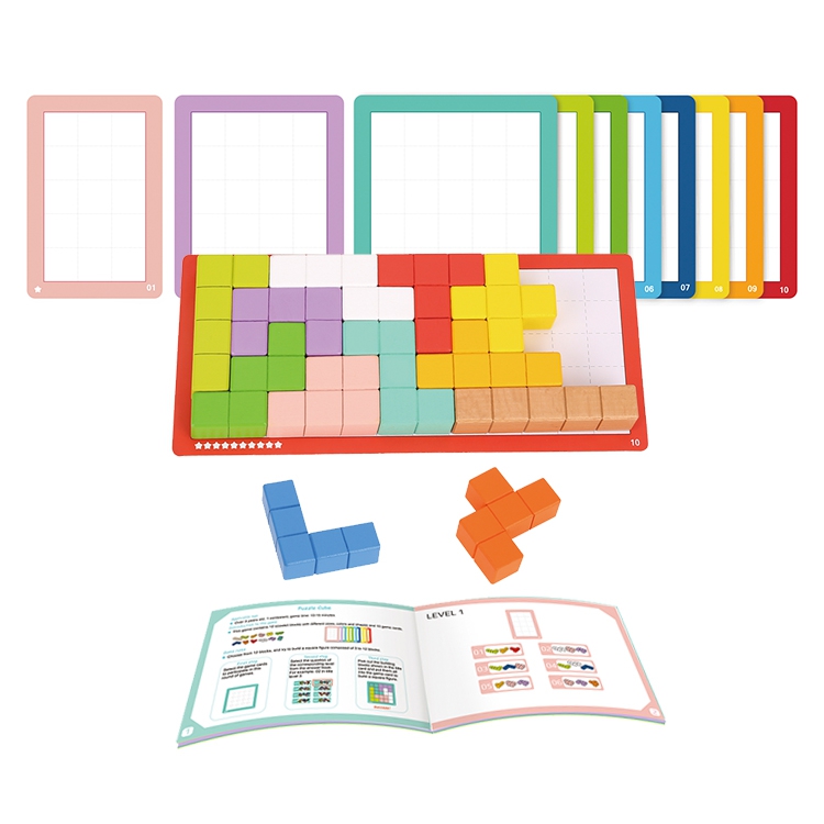 Układanka klocki tetris 10 poziomów trudności 22 el., zabawka dla dzieci, Tooky Toy