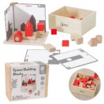Drewniane klocki gra logiczna budynki układanka budowanie przestrzenne dla dzieci 41 el., zabawka dla dzieci, Classic World
