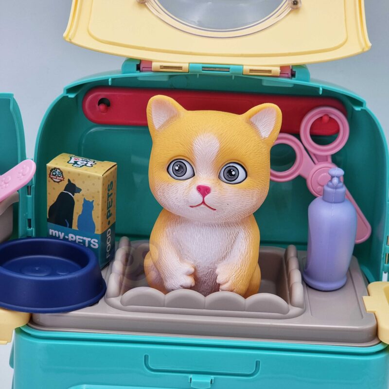Kotek przenośny salon piękoności 2w1 w plecaku transporter, zabawka dla dzieci, Woopie