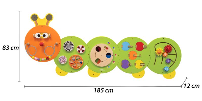 Drewniana tablica gąsienica certyfikat FSC Montessori, zabawka dla dzieci, Viga
