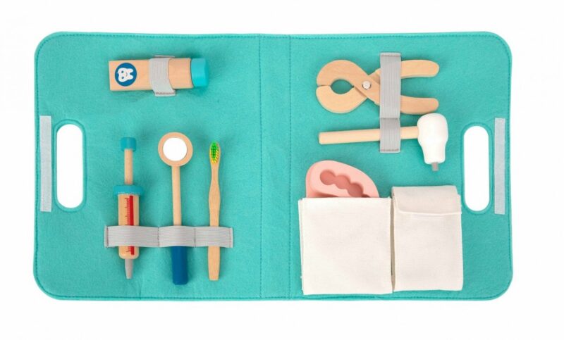 Zestaw małego dentysty walizka lekarza 19 el. FSC, zabawka dla dzieci, Tooky Toy