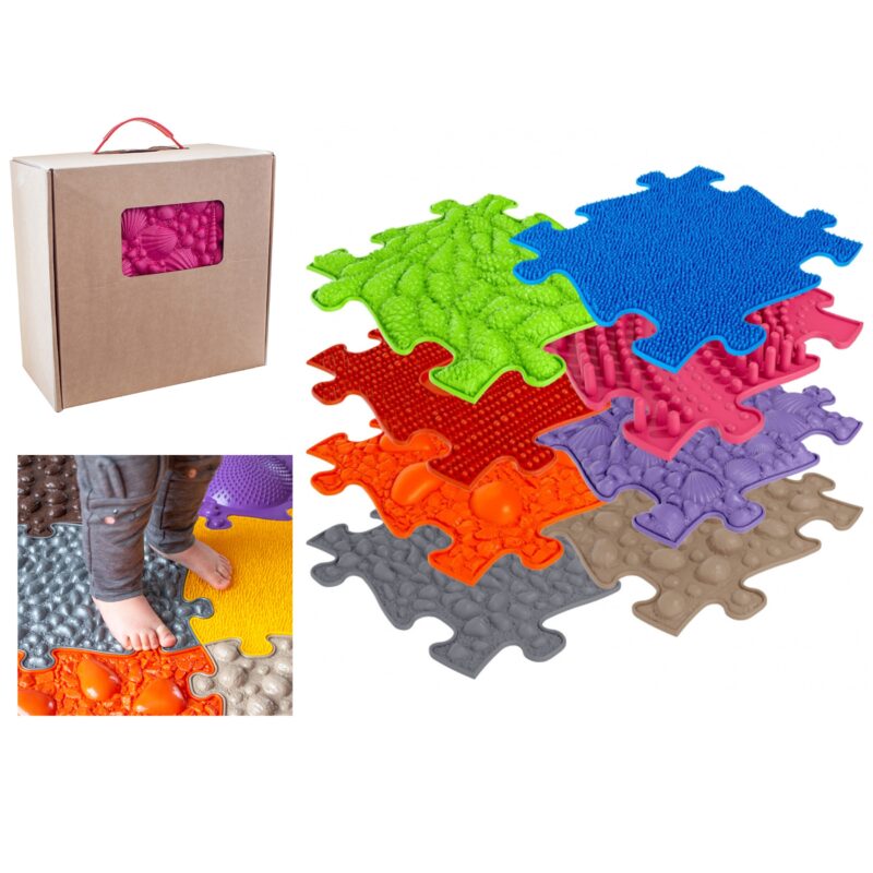 Mata sensoryczna ortopedyczna puzzle 8 el. wersja-1a, zabawka dla dzieci, Woopie