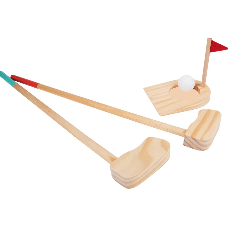 Drewniany zestaw do gry w golfa dla 2 osób 13 el., zabawka dla dzieci, Tooky Toy