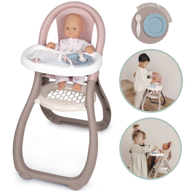 Baby nurse krzesełko do karmienia dla lalek, zabawka dla dzieci, Smoby