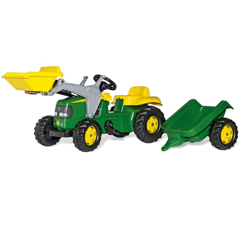 Traktor na pedały John Deere z łyżką i przyczepą 2-5 lat, zabawka dla dzieci, Rolly Toys