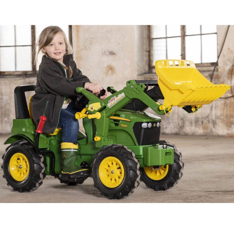 John Deere traktor na pedały biegi pompowane koła 3-8 lat, zabawka dla dzieci, Rolly Toys