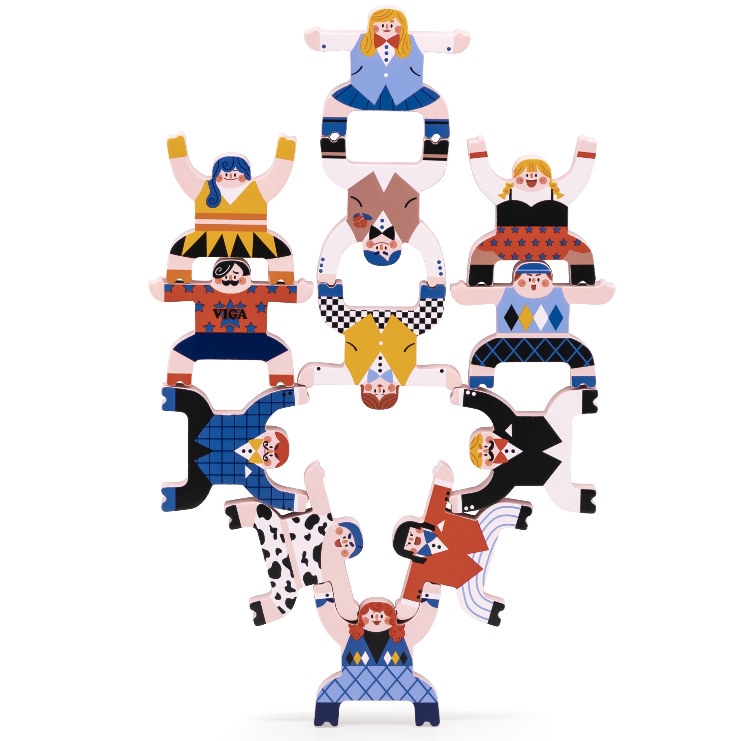 Gra zręcznościowa balansujące ludziki cyrk układanka 12 elementów, zabawka dla dzieci, Viga