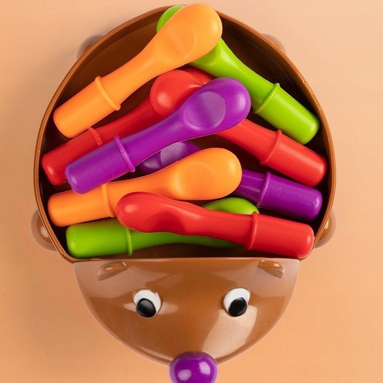 Gra zręcznościowa jeżyk sorter Montessori nauka liczb i kolorów 4w1, zabawka dla dzieci, Woopie