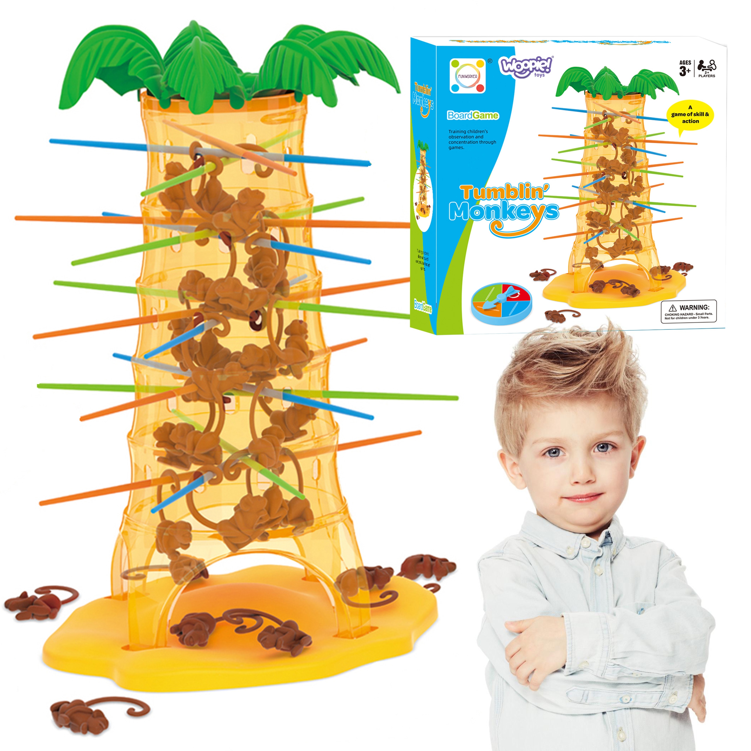 Spadające małpki gra zręcznościowa, zabawka dla dzieci, Woopie