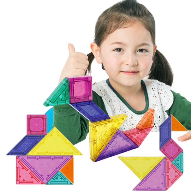 Tangram klocki magnetyczne puzzle 3d, zabawka dla dzieci, Woopie