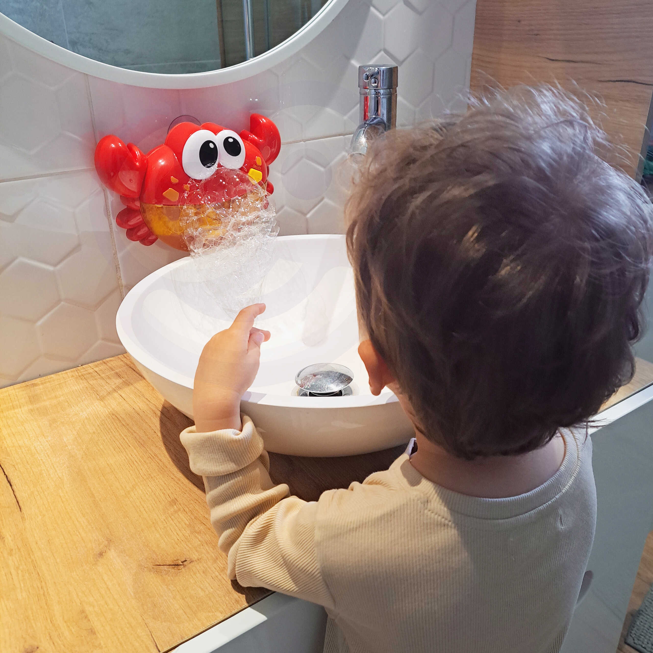 Baby zabawka do kąpieli krab do robienia piany z melodią - 10 szt., zabawka dla dzieci, Woopie