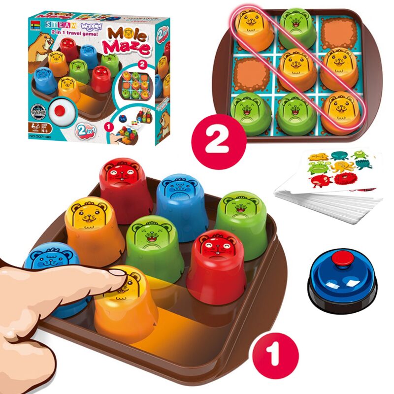 Gra edukacyjno-strategiczna 2w1 kółko i krzyżyk, zabawka dla dzieci, Woopie