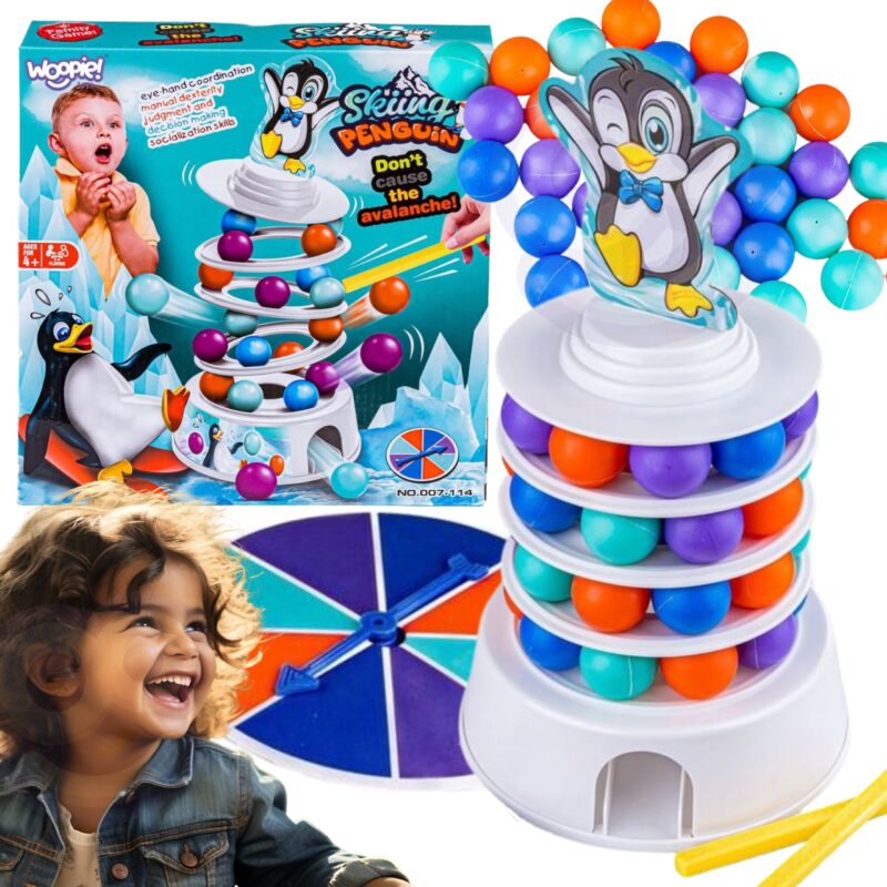 Gra zręcznościowa pingwin na wieży, zabawka dla dzieci, Woopie