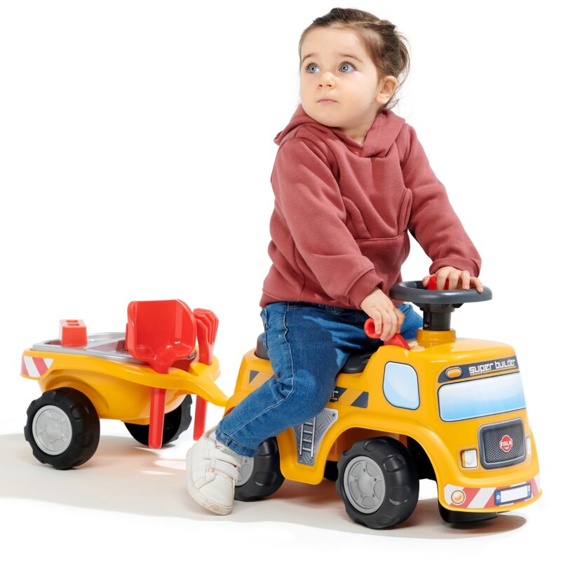 Jeździk samochód budowniczy z otwieranym siedziskiem + akc. od 1 roku, zabawka dla dzieci, FALK