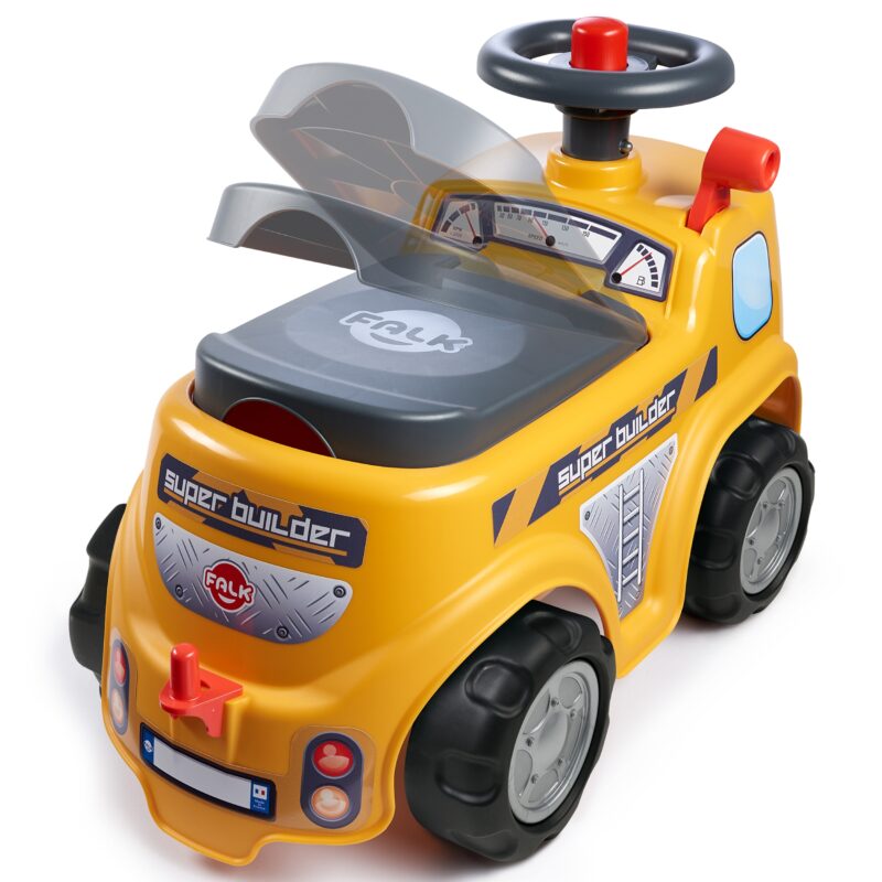 Jeździk samochód budowniczy z otwieranym siedziskiem + akc. od 1 roku, zabawka dla dzieci, FALK
