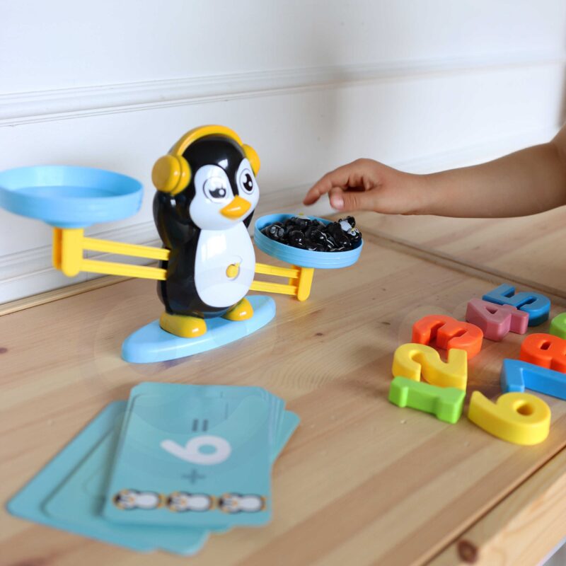 Waga równoważna szalkowa nauka liczenia pingwin, zabawka dla dzieci, Woopie