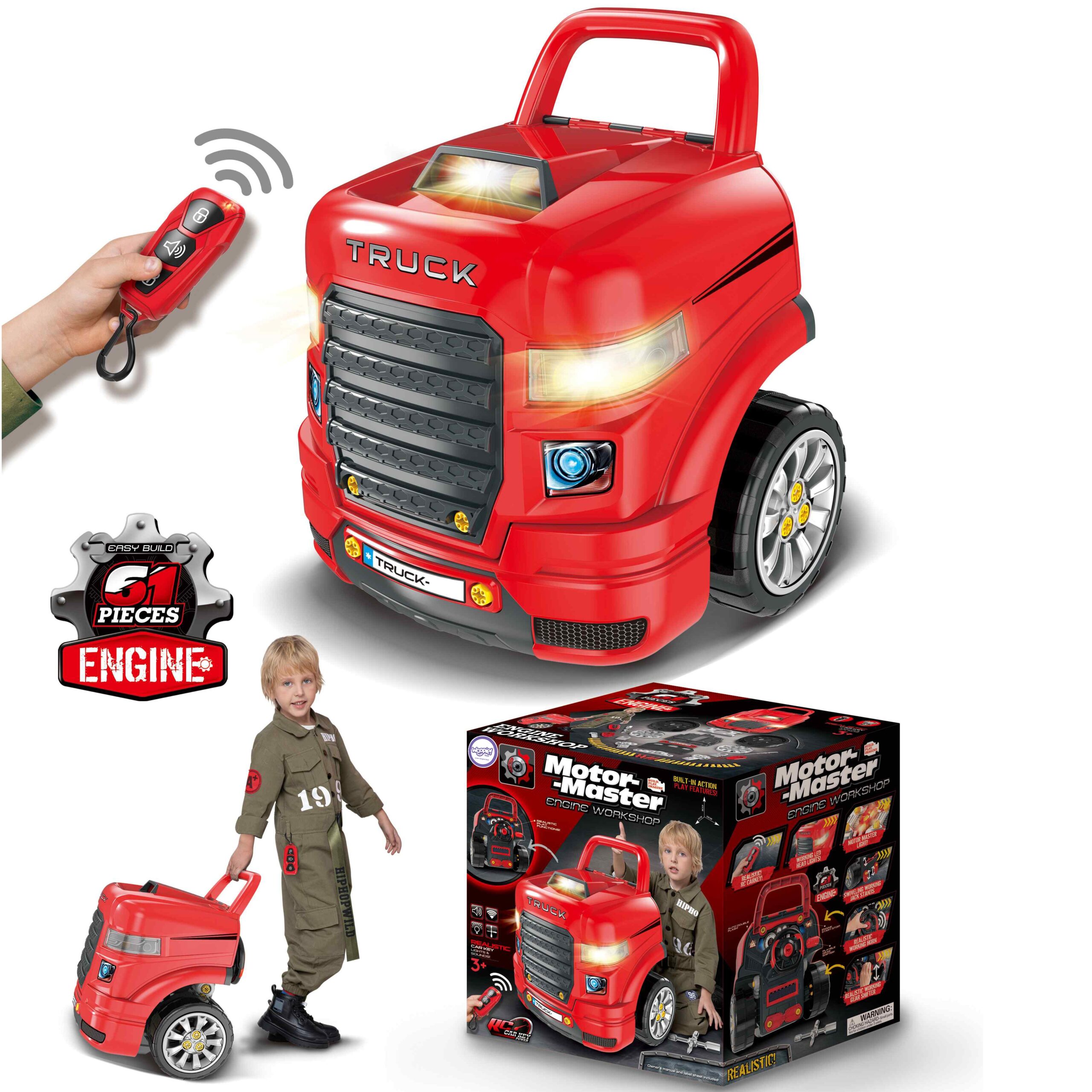 Wielka ciężarówka zestaw do składania montażu + akcesoria 61 el., zabawka dla dzieci, Woopie